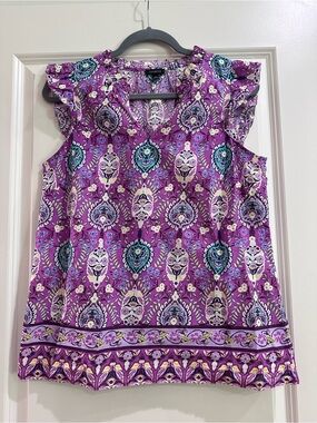 Talbots Lavender Floral Sleeveless Top